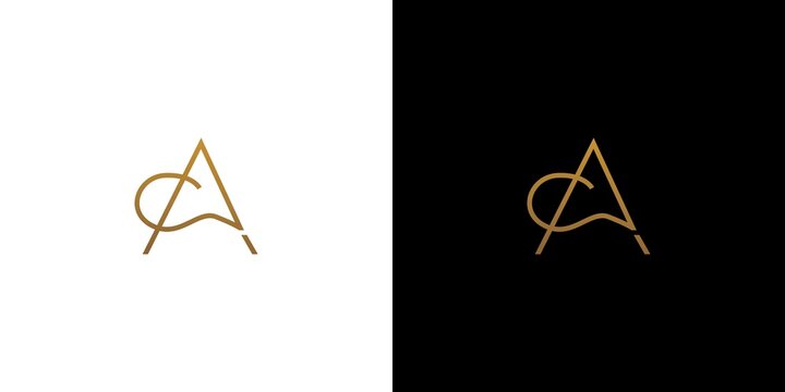 Modern and elegant CA initials logo design