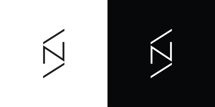strong and modern letter NS initials logo