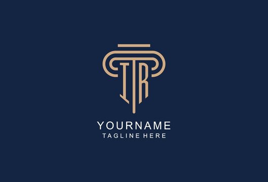 IR initial pillar logo, elegant and luxury law firm logo