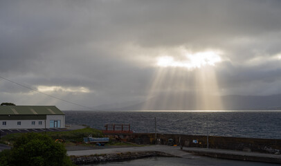 sun rays in the ocean