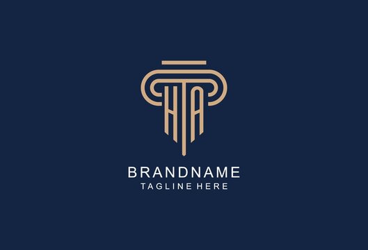 HA initial pillar logo, elegant and luxury law firm logo