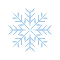 Snowflake icon. Editable isolated vector icon in blue on a transparent background.