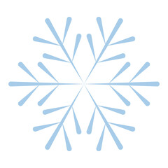 Snowflake icon. Editable isolated vector icon in blue on a transparent background.