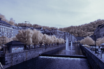 infrared photography - surreal ir photo of landscape with trees under cloudy sky - the art of our...