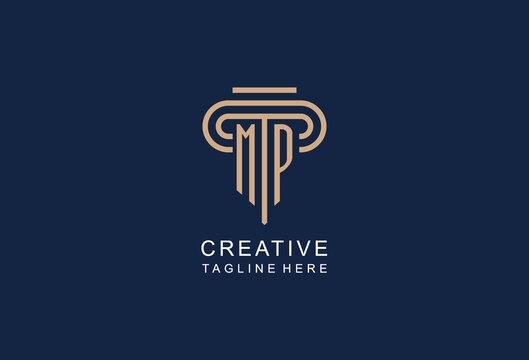 MP initial pillar logo, elegant and luxury law firm logo