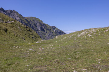 Amazing hiking day in one of the most beautiful area in Switzerland called Pizol in the canton of Saint Gallen. What a wonderful landscape in Switzerland at a sunny day.