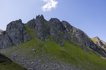 Amazing hiking day in one of the most beautiful area in Switzerland called Pizol in the canton of Saint Gallen. What a wonderful landscape in Switzerland at a sunny day.