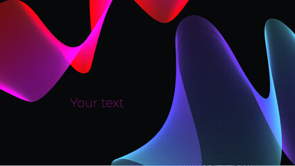 Abstract vector smooth color wave. Blue flow curve motion illustration. Smoke design. Vector lines.
