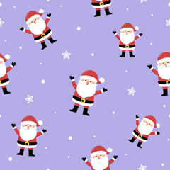 Christmas pattern with Santa Claus. Wallpaper concept. Vector