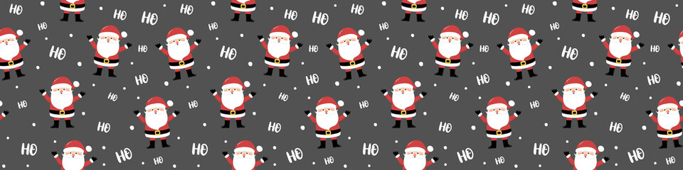 Christmas pattern with Santa Claus. Wallpaper concept. Banner. Vector