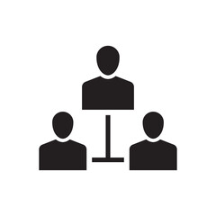 Business Team Hierarchy Icon - leader management icon - people connected icon - people network icon