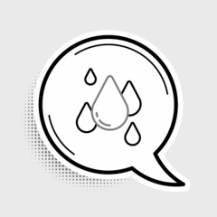 Line Water drop icon isolated on grey background. Colorful outline concept. Vector