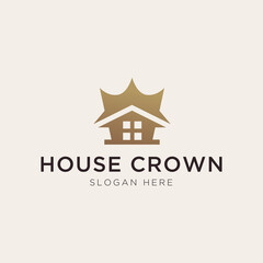 Luxury house crown logo template