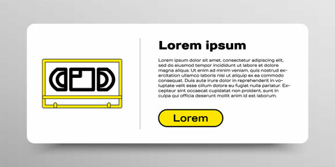 Line VHS video cassette tape icon isolated on white background. Colorful outline concept. Vector