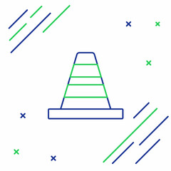 Line Traffic cone icon isolated on white background. Colorful outline concept. Vector