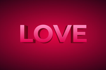 Love editable 3d text effect