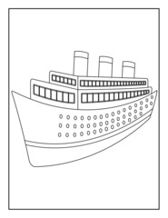 Transport Coloring Book Pages for Kids. Coloring book for children. Transport.
