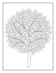 Coloring Book Pages for Kids. Coloring book for children. Tree.