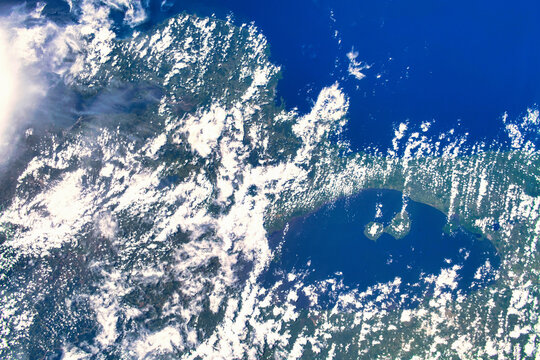 The Beauty of Central America. Digital Enhancement. Elements of this image furnished by NASA