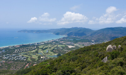 view from the top of the mountain to Yalong beach in China