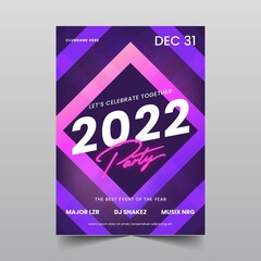 abstract new year  2022 party flyer template vector design illustration