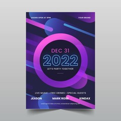 abstract new year  2022 party flyer template vector design illustration