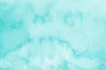 Mint green gradient watercolor vector background. Hand drawn aquarelle texture. Light green background.