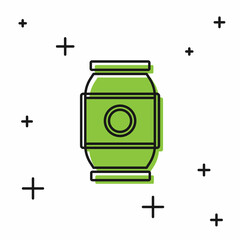 Black Beer can icon isolated on white background. Vector