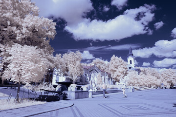 infrared photography - surreal ir photo of landscape with trees under cloudy sky - the art of our...