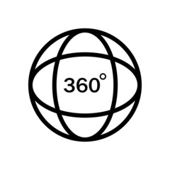 360 view icon vector. 360 degree view symbol flat design