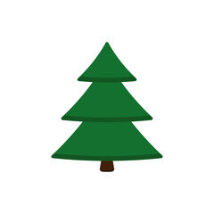 Fototapeta premium Vector green spruce in a flat style on a white isolated background. image of a Christmas tree. one tree
