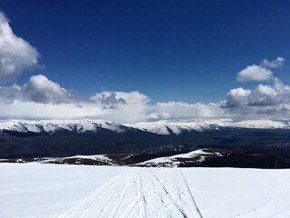 snow covered mountains