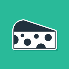 Blue Cheese icon isolated on green background. Vector