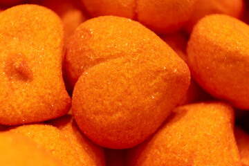 Colorful sweet jelly and candies with sugar. Macro.