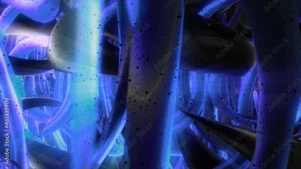 Poster 3d animation of moving bends. motion. amazing animation with colorful 3d curves moving like liquid. 