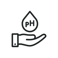 PH icon on hand isolated on white background. Vector illustration