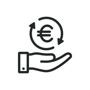 Euro rotation icon design isolated on white background. Vector illustration