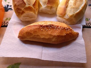 sesame bread on the table