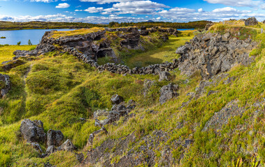 Fototapeta na wymiar Iceland-Lake Mývatn panoramic point