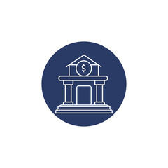 Bank icon in the circle vector