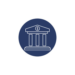 Bank icon in the circle vector