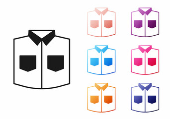 Black Shirt icon isolated on white background. Set icons colorful. Vector