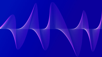 Abstract vector smooth color wave. Blue flow curve motion illustration. Smoke design. Vector lines.