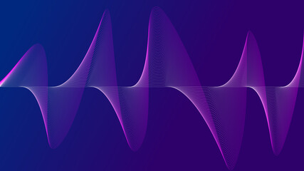 Abstract vector smooth color wave. Blue flow curve motion illustration. Smoke design. Vector lines.