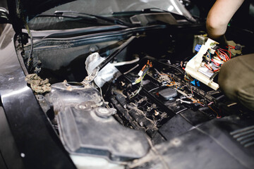 repair of electrical wiring in the car
