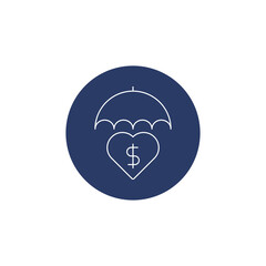 Charity donation love icon in circle