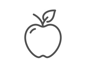 Apple line icon. Fruit food sign. Diet nutrition symbol. Quality design element. Line style apple icon. Editable stroke. Vector
