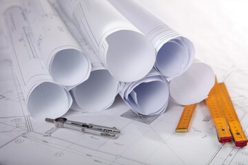 Drafting Tools And Construction Plans