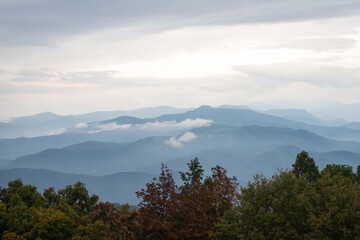 View of Blue Ridge Mountains from Rich Mountain on the Appalachian Trail