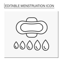  Pods line icon. Pods for heavy menstruation. Hygienically products to absorb blood. Menstruation concept. Isolated vector illustration. Editable stroketion